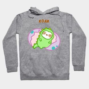 Roar T-Rex Dinosaur Sloth Hoodie